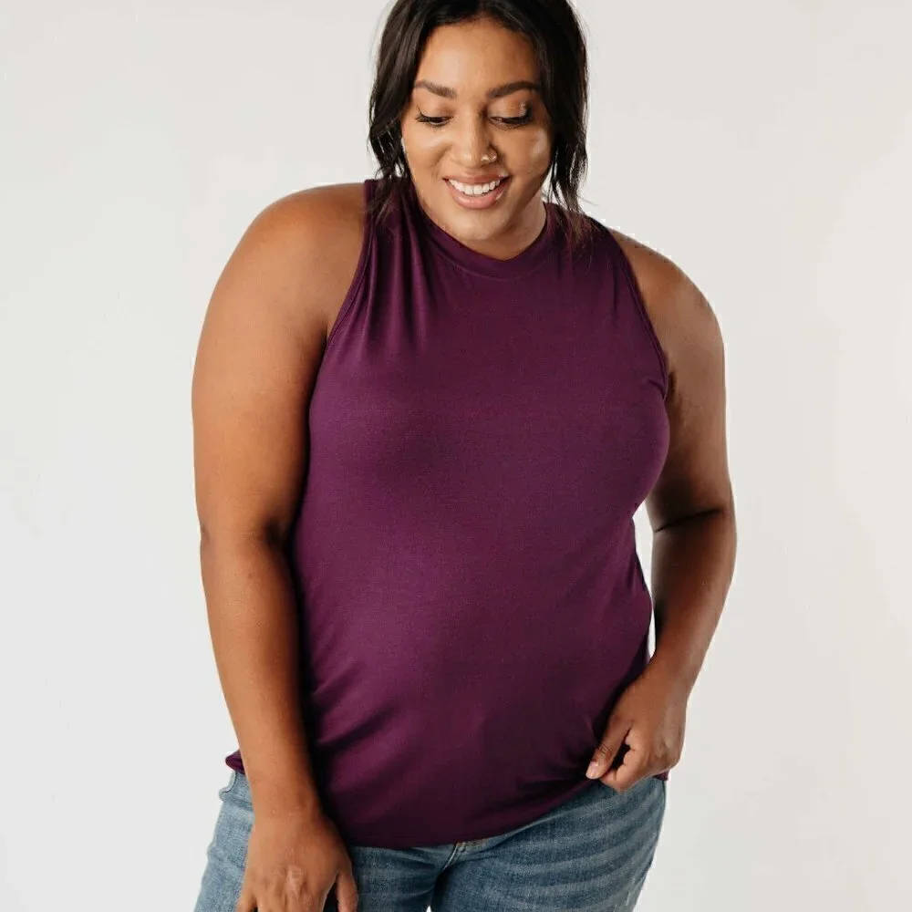 Cherish Plum Twist Racerback Workout Tank - Picture 4 of 5